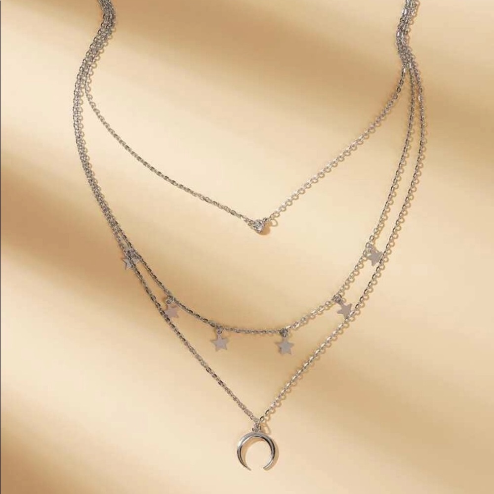 • Natalia • Layered Moon + Stars Necklace - Picture 3 of 5